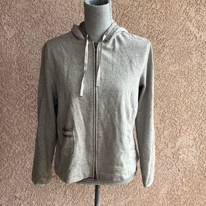 J.Jill grey hoodie sweatshirt appliqué preloved size medium